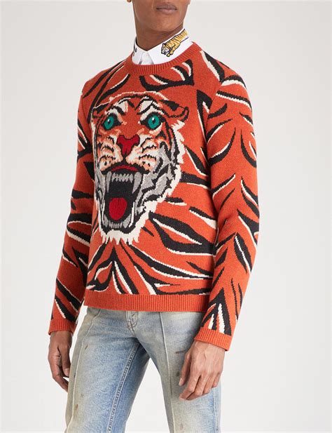 guccy tiger sweater|gucci tiger pullover sweater.